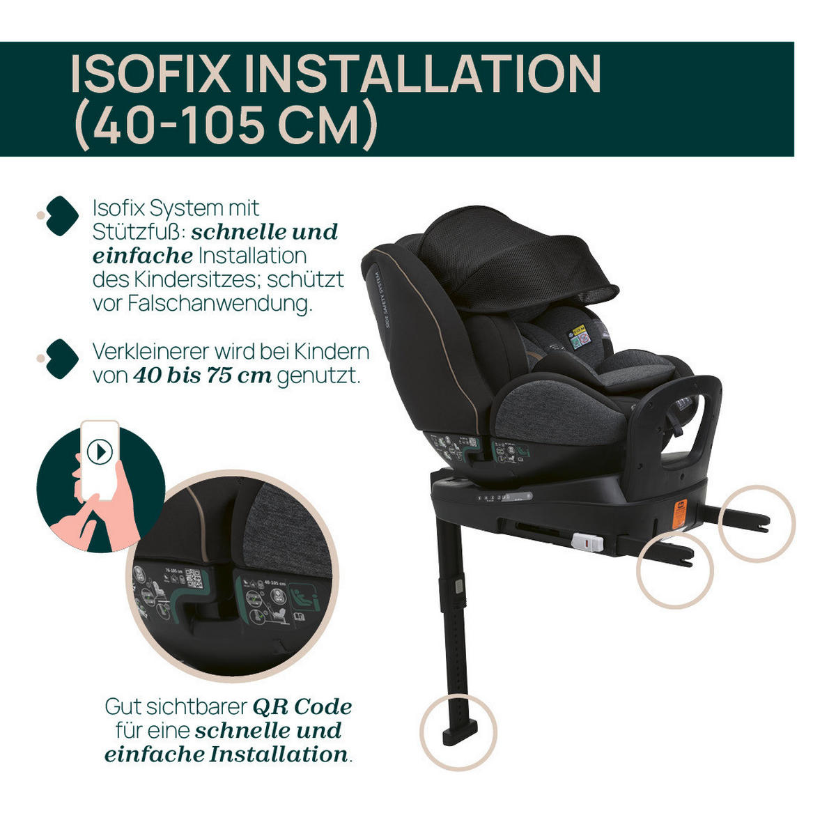 KINDERAUTOSITZ SEAT3FIT IS AIR  - Schwarz, Basics (49/44/61cm) - Chicco