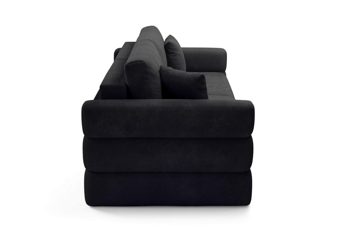 SCHLAFSOFA TERAZZO in Webstoff Schwarz  - Schwarz, Design, Kunststoff/Textil (254/93/167cm) - Livetastic