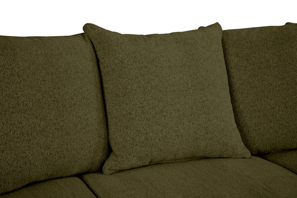 ECKSOFA in Chenille Olivgrün  - Olivgrün, Design, Textil (254/160cm) - MID.YOU