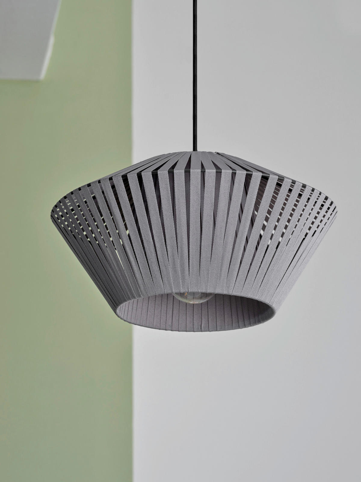 HÄNGELEUCHTE 30,5/120 cm  - Dunkelgrau, Basics, Textil/Metall (30,5/120cm) - Osram
