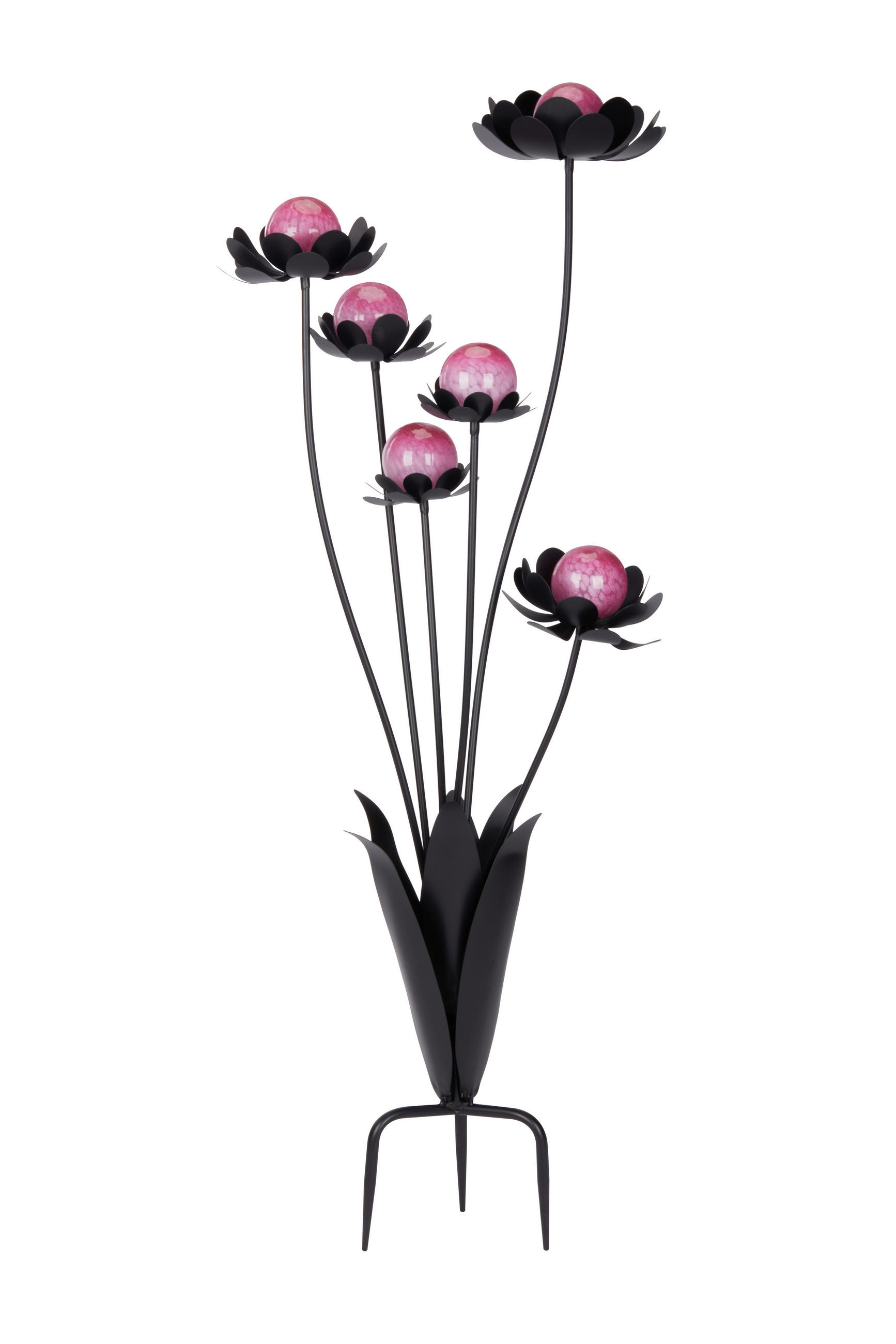 LESZÚRHATÓ KERTI DEKORÁCIÓ - lila/fekete, Basics, Üveg/fém (42/109/32cm) - Ambia Home