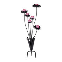 LESZÚRHATÓ KERTI DEKORÁCIÓ - lila/fekete, Basics, Üveg/fém (42/109/32cm) - Ambia Home