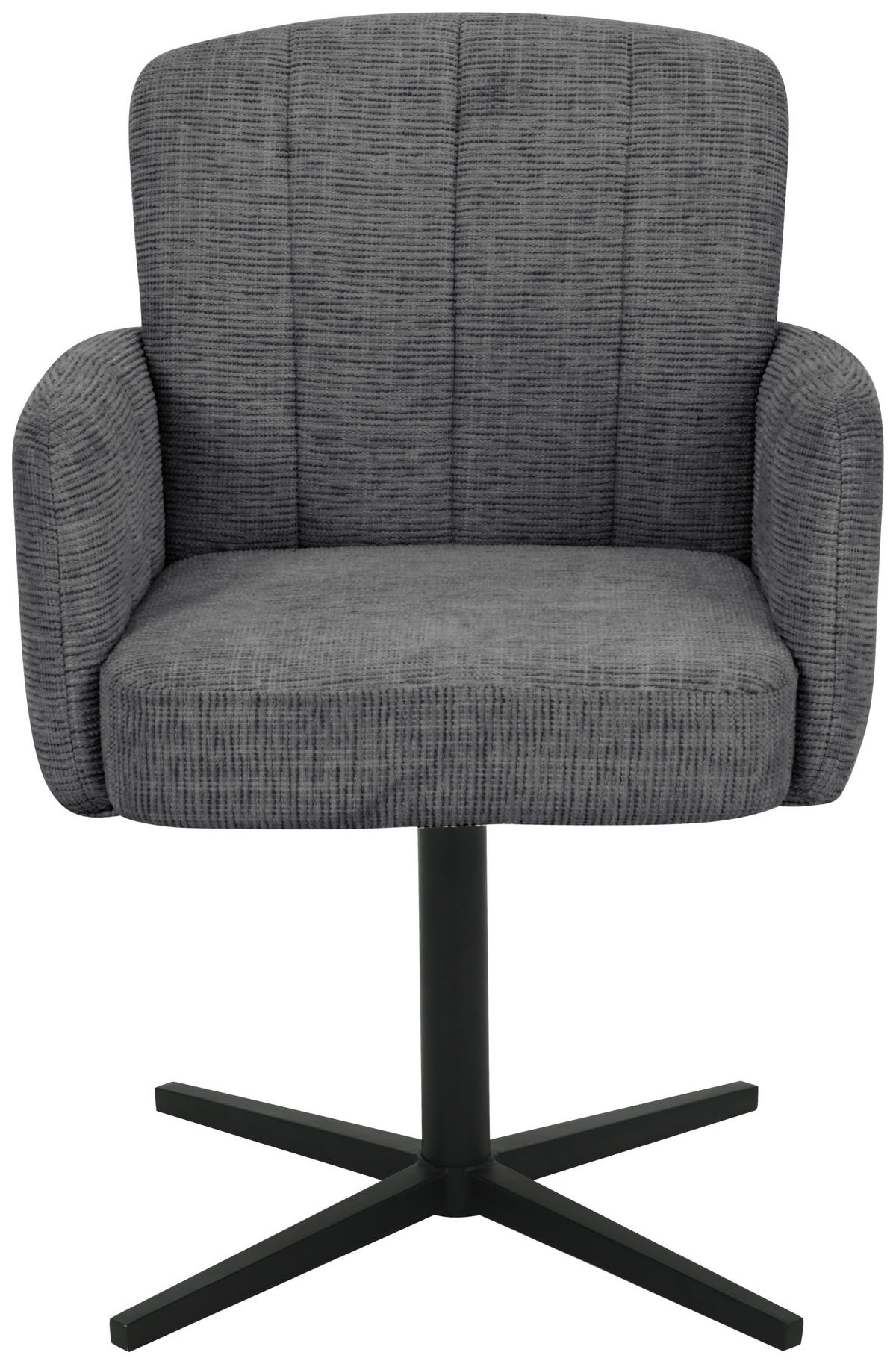 ARMLEHNSTUHL  in Eisen Leinenoptik  - Dunkelgrau/Schwarz, LIFESTYLE, Holz/Textil (58/86/64cm) - Livetastic