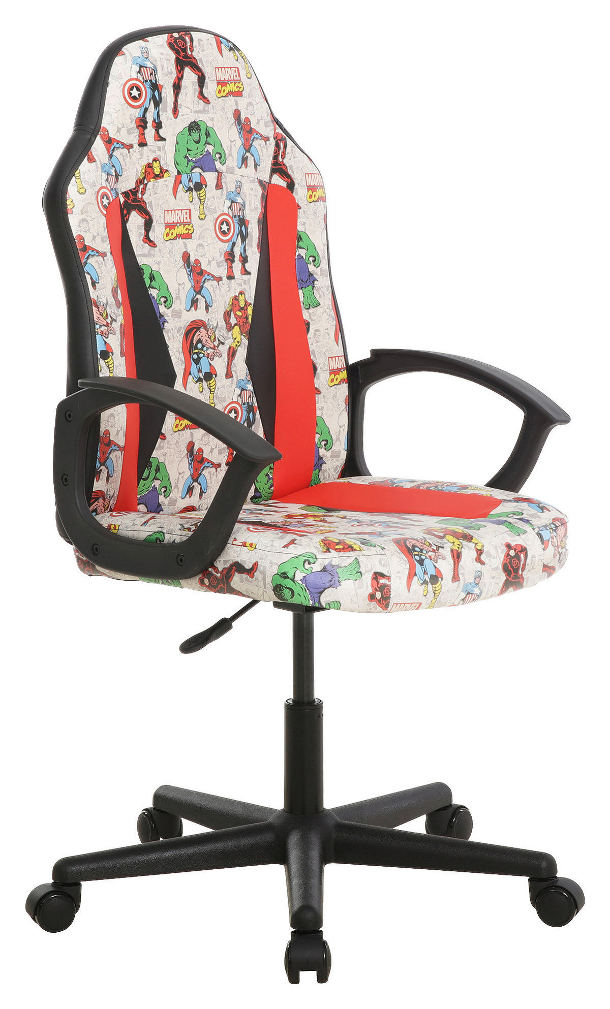 HERNÁ STOLIČKA, vzhľad kože, viacfarebná, červená, čierna, biela - viacfarebná/čierna, Design, textil/plast (60/98,5-108/63,6cm) - Marvel