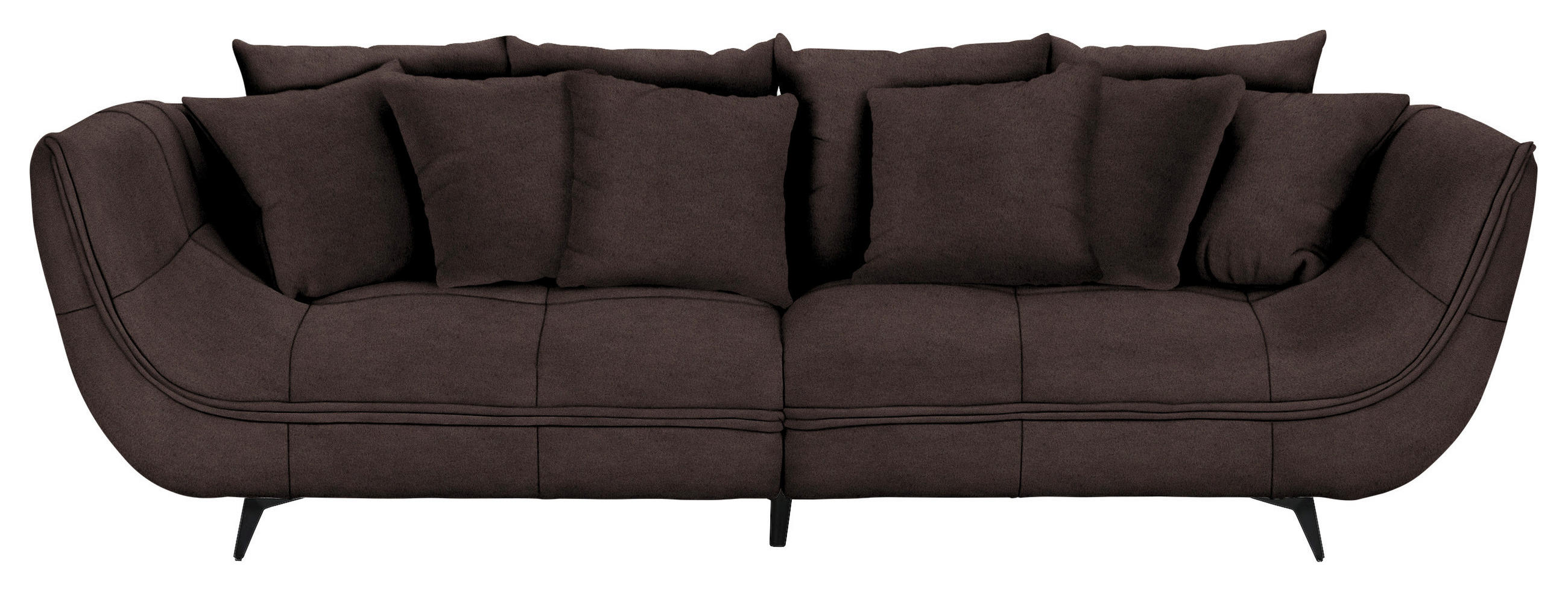 BIG SOFFA i flatväv mörkbrun  - svart/mörkbrun, Design, metall/textil (275/80/123cm) - MID.YOU