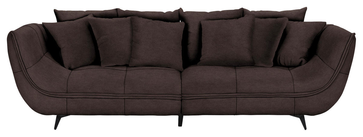 BIG SOFFA i flatväv mörkbrun  - svart/mörkbrun, Design, metall/textil (275/80/123cm) - MID.YOU