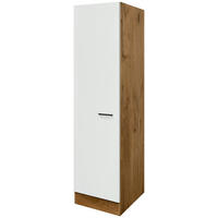 GESCHIRRSCHRANK 50/200/57 cm  in Eichefarben, Magnolie  - Edelstahlfarben/Eichefarben, KONVENTIONELL, Holzwerkstoff/Metall (50/200/57cm) - FlexWell