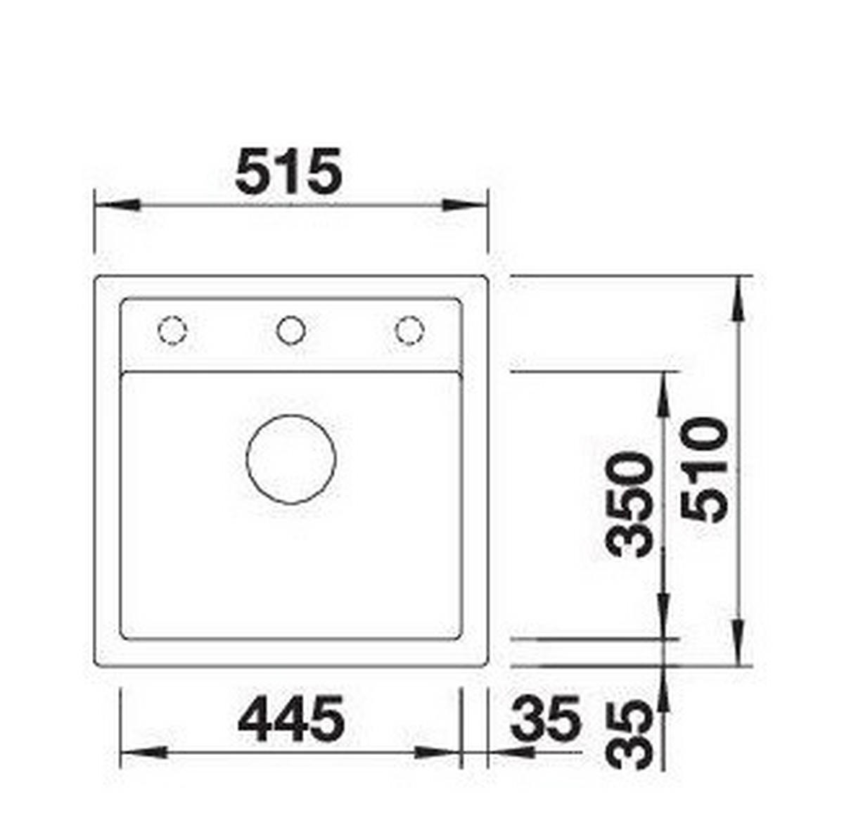 SPÜLE Dalago  - Weiß, Basics, Stein (51,5/22,7/51cm) - Blanco