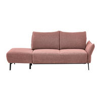RÉCAMIERE Chenille Bordeaux  - Bordeaux/Schwarz, Konventionell, Textil/Metall (206/90/92cm) - Elegando