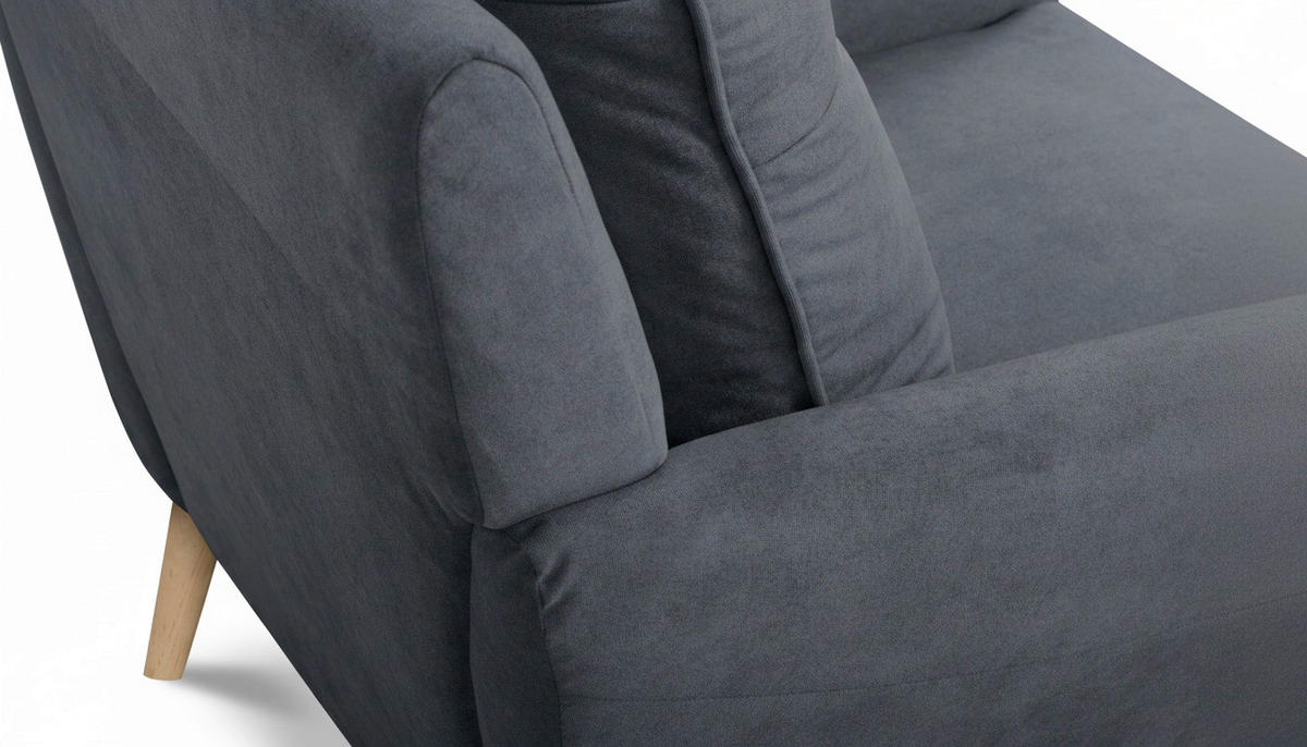 RELAXSESSEL in Textil Blau  - Blau/Buchefarben, Design, Holz/Textil (88/110/92cm) - Livetastic