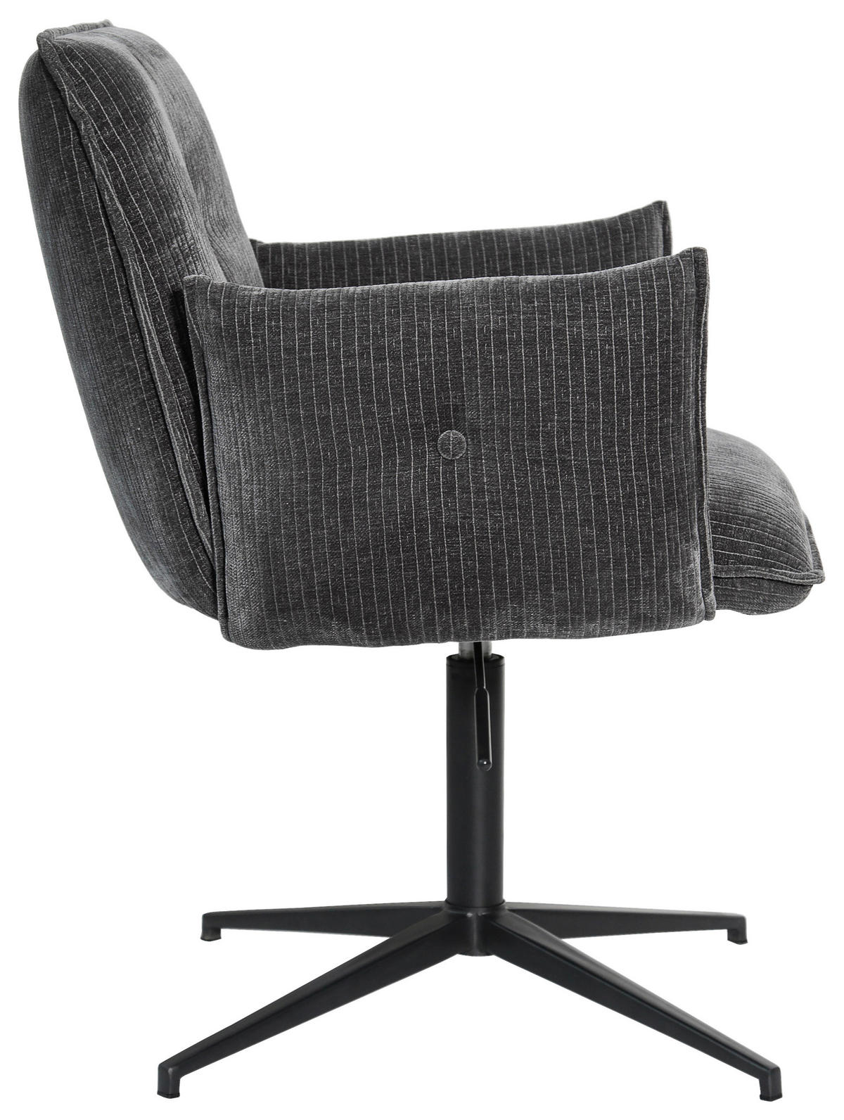 STOL MED ARMSTÖD järn sammet  - svart, Design, metall/textil (63/63,5/86cm) - Novel