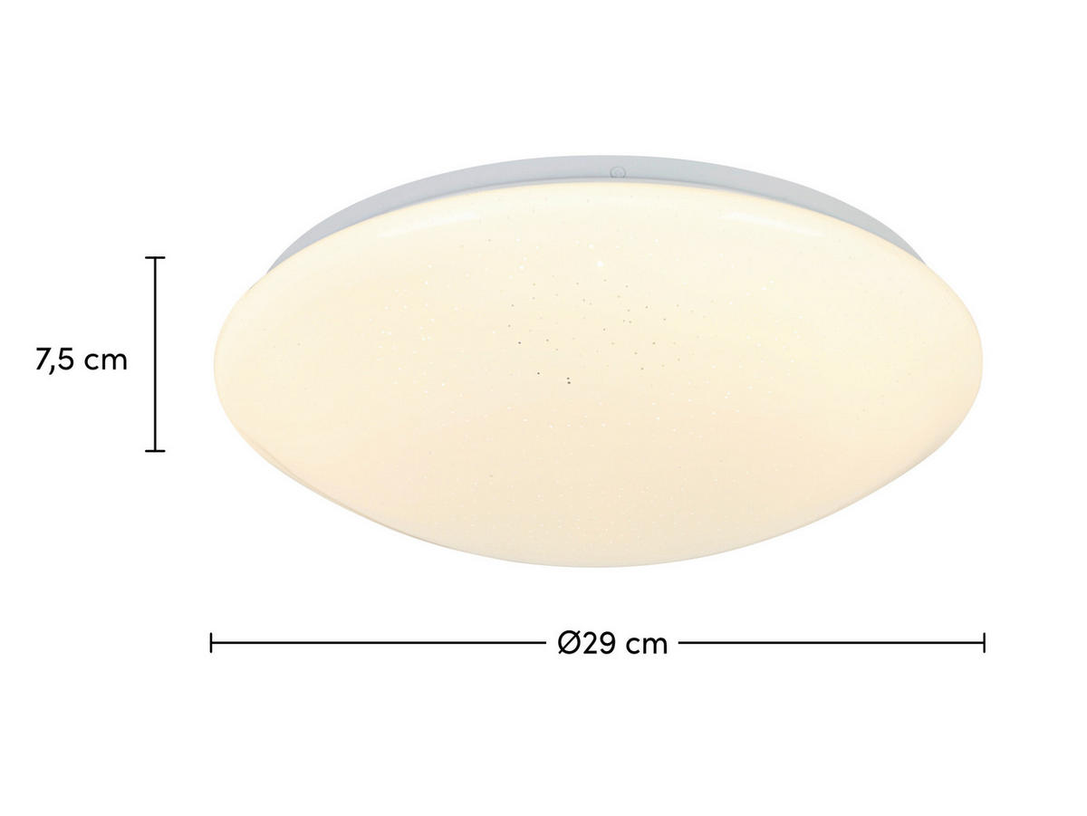 STROPNA LED-SVETILKA   16 W 2000 lm 3000-6500 K 220-240 V  - bela, Basics, kovina/umetna masa (29/7,5cm) - Boxxx