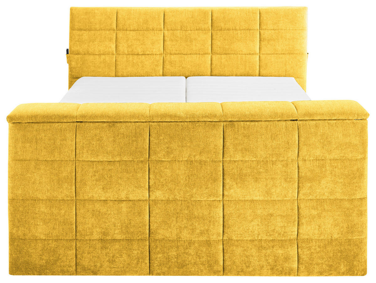 BOXSPRINGBETT 180/200 cm  in Gelb  - Gelb, KONVENTIONELL, Textil (180/200cm) - Carryhome