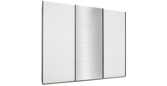 SCHWEBETÜRENSCHRANK  in Weiß  - Weiß/Grau, KONVENTIONELL, Glas/Holzwerkstoff (271/229/62cm) - Xora