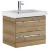 WASCHTISCHKOMBI 64,4 cm  - Chromfarben/Eichefarben, KONVENTIONELL, Holzwerkstoff/Stein (64,4cm) - Pelipal