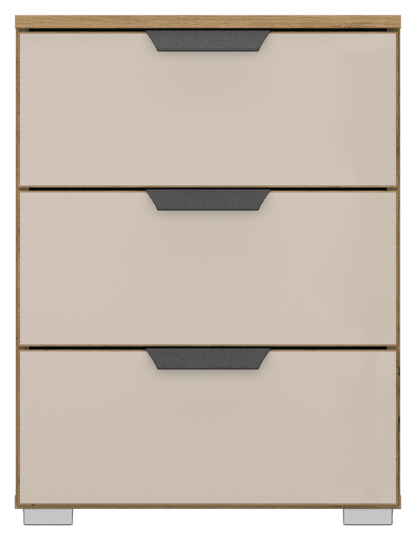 NACHTSCHRANK 47/62/42 cm  - Champagner/Alufarben, MODERN, Glas/Holzwerkstoff (47/62/42cm) - Rauch Möbel