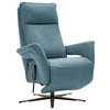 RELAXSESSEL in Leder Blau  - Blau/Schwarz, Design, Leder/Metall (83/116/87cm) - Valdera