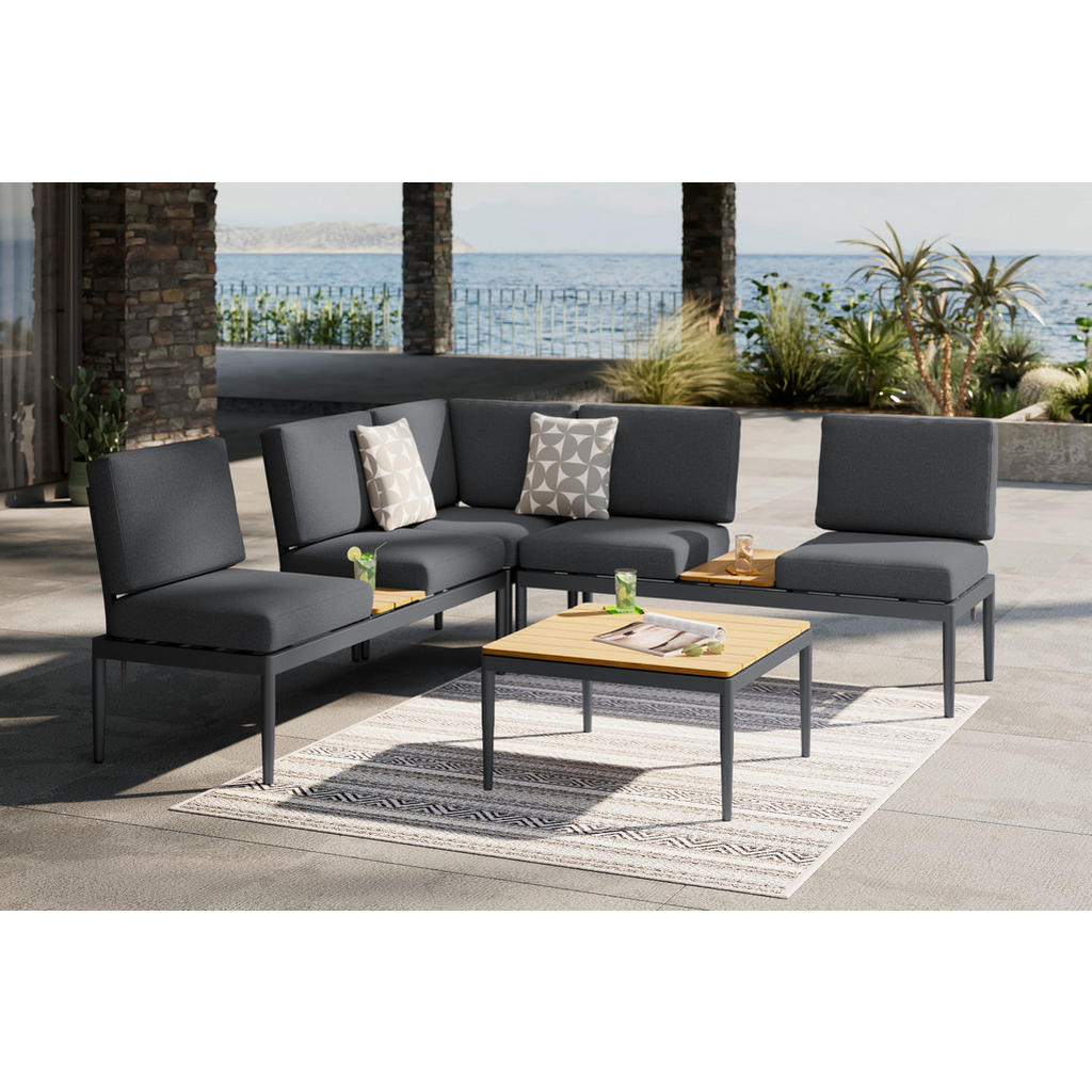 Ambia Garden TERASOVÁ SEDACIA SÚPRAVA 4-dielne, kov, plast, textil