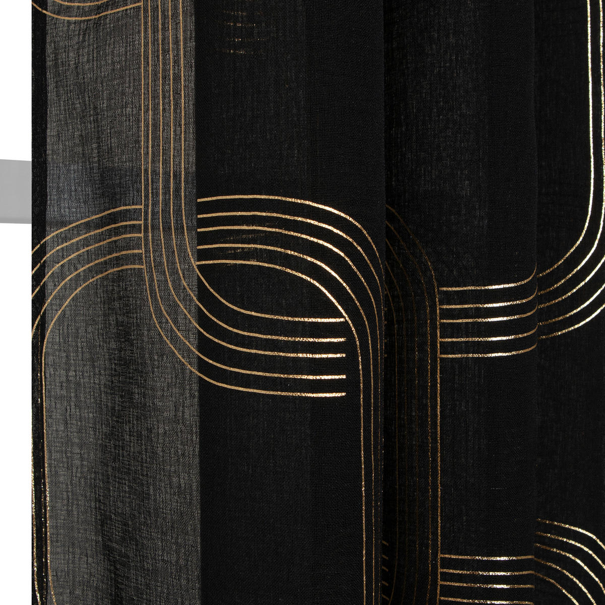 FERTIGVORHANG transparent  - Schwarz, Basics, Textil (140/240cm)