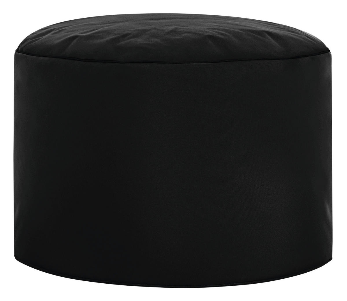 POUF in Schwarz Textil  - Schwarz, Design, Textil (50/30/50cm)