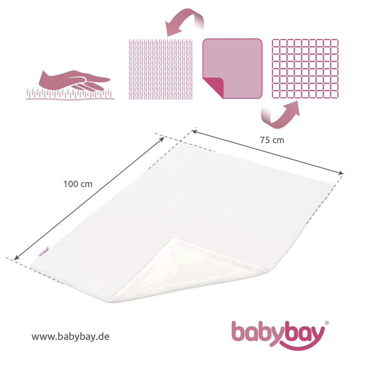 KUSCHELDECKE babybay Kuscheldecke 75x100 cm Waffelpiqué  - Weiß, Basics, Textil (100/75/1cm) - Babybay