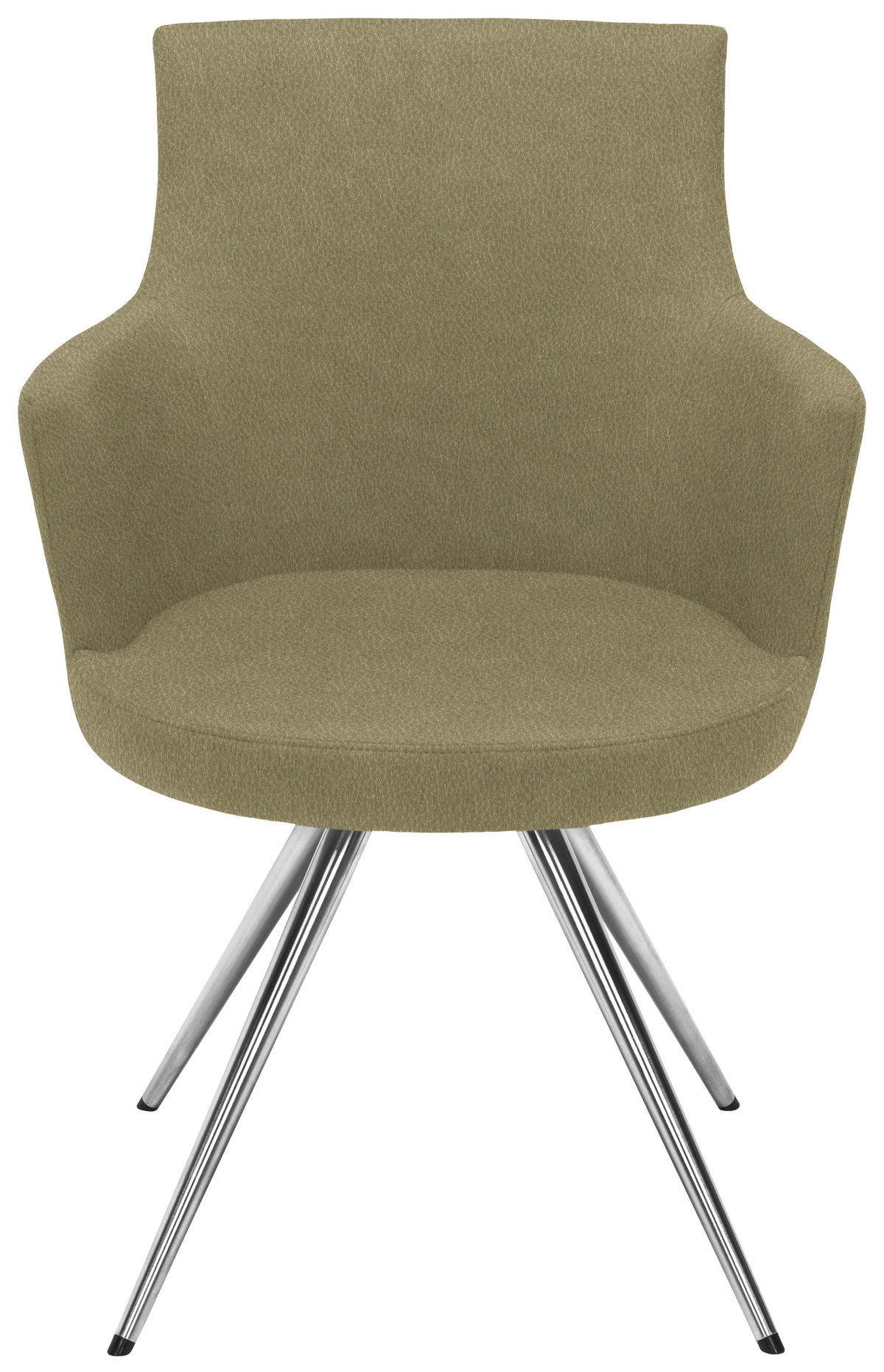 ARMLEHNSTUHL  in Stahl Lederlook, Mikrofaser  - Edelstahlfarben/Olivgrün, Design, Textil/Metall (60/87/62cm) - Venjakob