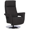 RELAXSESSEL in Leder Dunkelbraun  - Edelstahlfarben/Dunkelbraun, Design, Leder/Metall (83/112/87-174cm) - Valdera