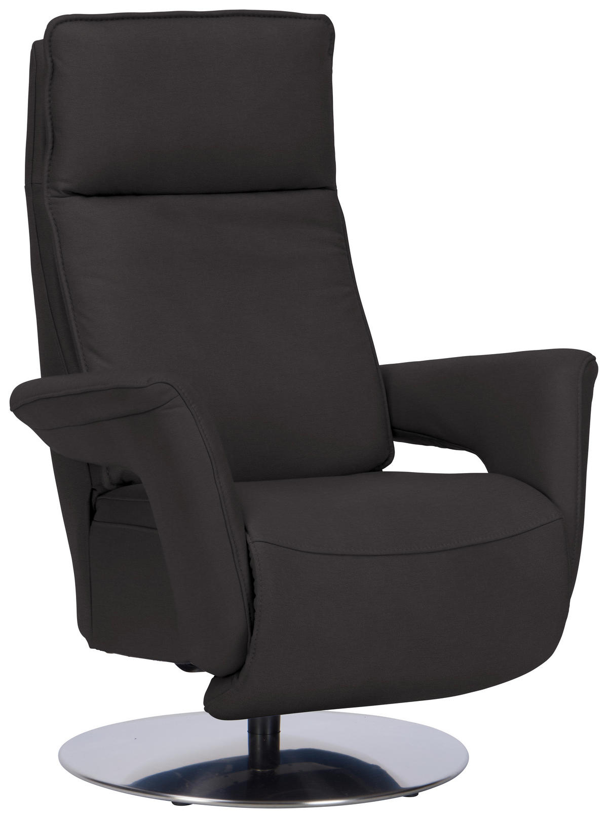 RELAXSESSEL in Leder Dunkelbraun  - Edelstahlfarben/Dunkelbraun, Design, Leder/Metall (83/112/87-174cm) - Valdera