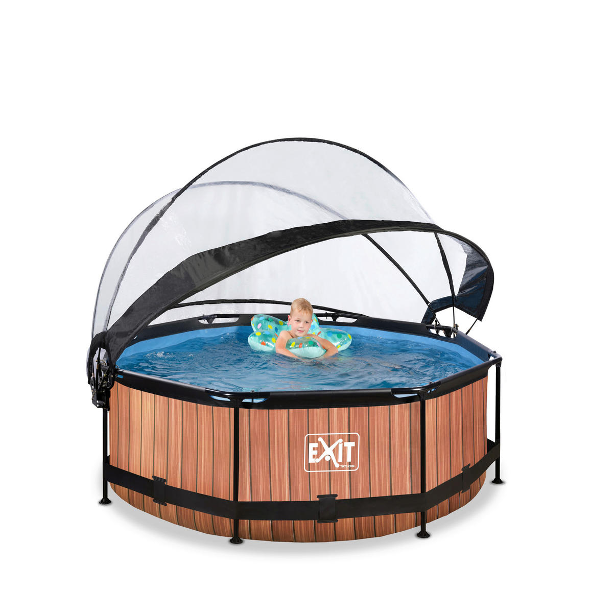 EXIT POOL WOOD 244X76 244/76 cm  - Braun, KONVENTIONELL, Metall (244/76cm) - EXIT Toys