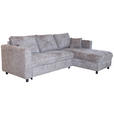 ECKSOFA Braun Flachgewebe - Schwarz/Braun, KONVENTIONELL, Textil/Metall (252/162cm) - Carryhome