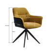 ARMLEHNSTUHL in Eisen Webstoff - Gelb/Anthrazit, Design, Textil/Metall (61.5/83.5/63cm) - Novel