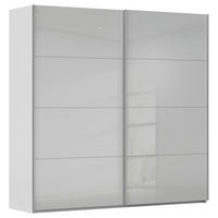 SCHWEBETÜRENSCHRANK 226/223/68 cm 2-türig Weiß, Seidengrau  - Seidengrau/Alufarben, Design, Glas/Holzwerkstoff (226/223/68cm) - Xora