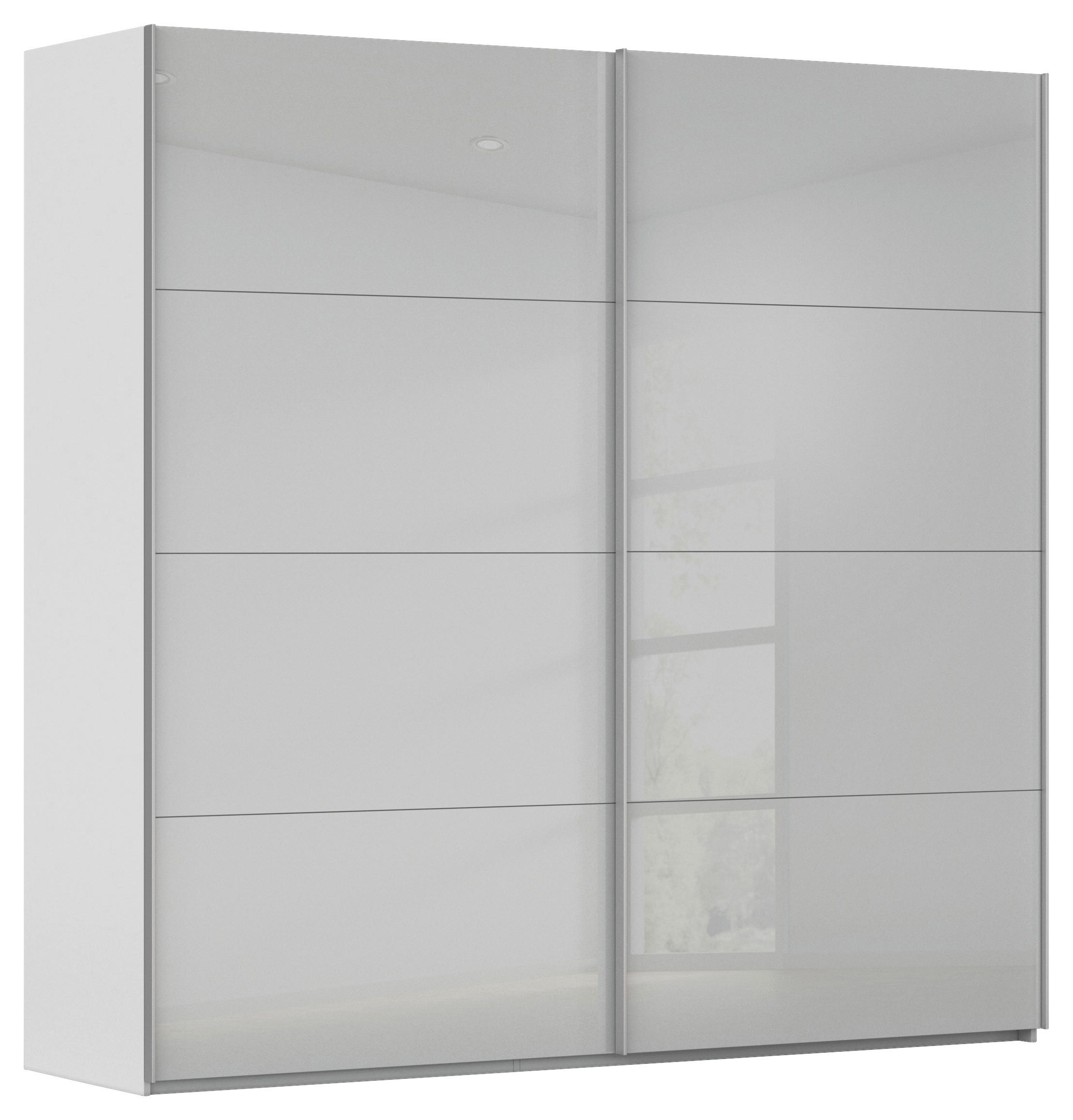 Xora Schwebetürenschrank X-Tend Weiß, Seidengrau 226x223x68 cm