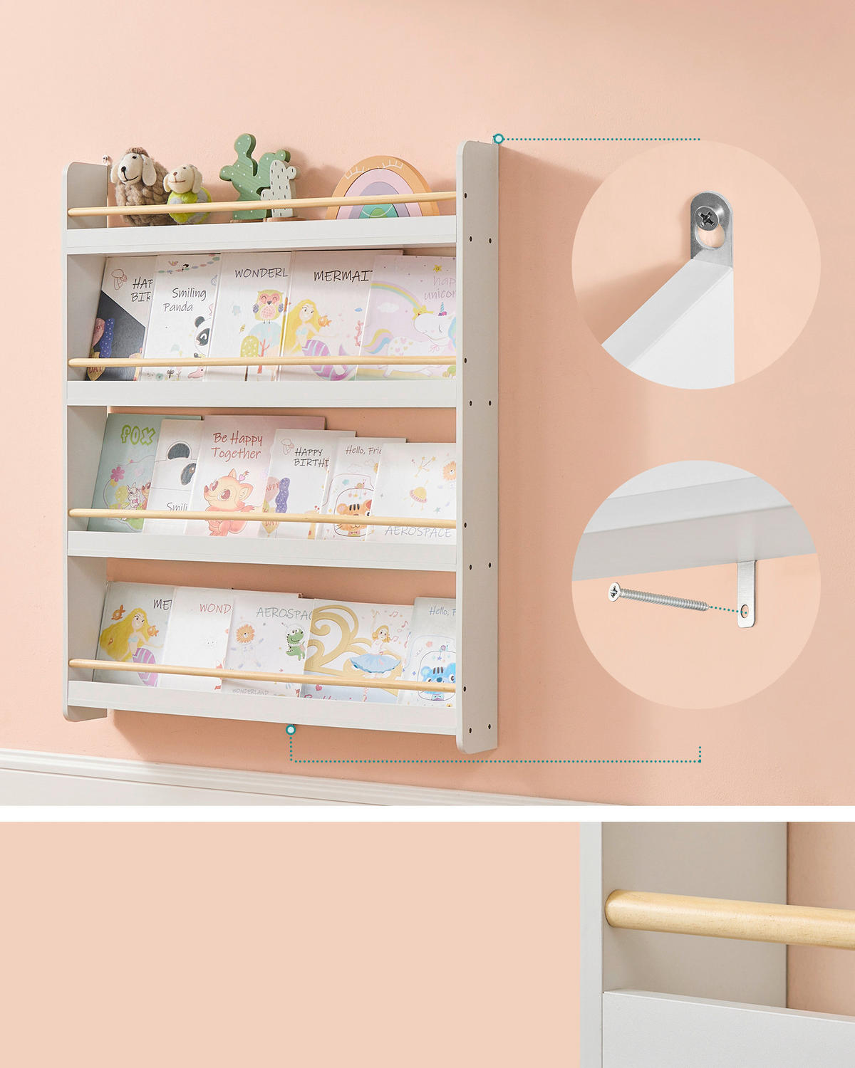 KINDERREGAL 80/100/12 cm  - Naturfarben/Weiß, MODERN, Holz/Holzwerkstoff (80/100/12cm) - MID.YOU