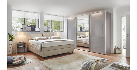 SCHWEBETÜRENSCHRANK 298/222/68 cm 3-türig  - Chromfarben, KONVENTIONELL, Glas/Holzwerkstoff (298/222/68cm) - Moderano