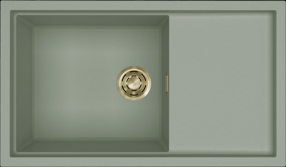 SPÜLE Sintesi 410  - Salbeigrün/Goldfarben, Basics, Keramik (86/50/21,7cm) - HKT