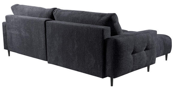 ECKSOFA in Chenille Graphitfarben - Schwarz/Graphitfarben, KONVENTIONELL, Holz/Textil (180/266cm) - Carryhome