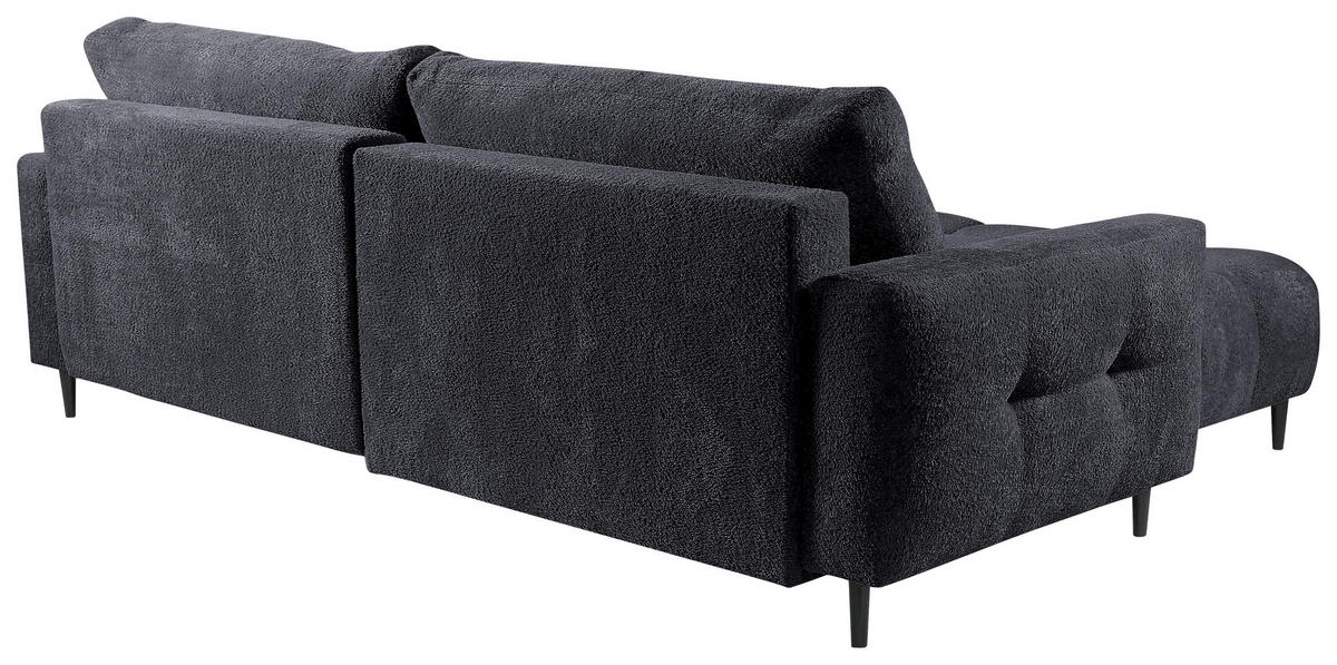 ECKSOFA in Chenille Graphitfarben  - Schwarz/Graphitfarben, Konventionell, Holz/Textil (180/266cm) - MID.YOU