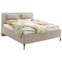 POLSTERBETT 180/200 cm,  in Graubraun, Lattenrost, Bettkasten,  - Birkefarben/Graubraun, Design, Holz/Textil (180/200cm) - Schöner Wohnen