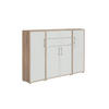 AKTENSCHRANK Weiß, Sonoma Eiche  - Weiß/Sonoma Eiche, MODERN, Holzwerkstoff (172,6/113,6/33cm) - MID.YOU
