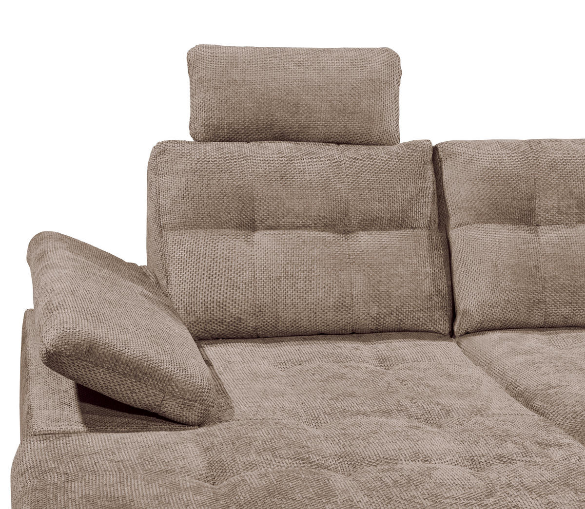 WOHNLANDSCHAFT RONDA Taupe Webstoff  - Taupe/Schwarz, Basics, Kunststoff/Textil (170/324/218cm) - Livetastic