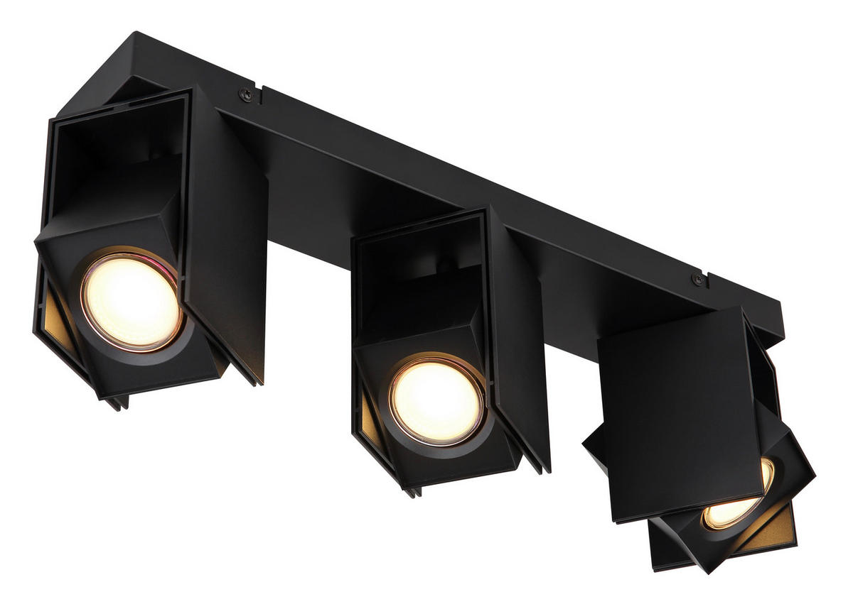 BODOVÉ SVÍTIDLO, 5 W/GU10, 43.4/8.4/15.7 cm - černá, Design, kov (43.4/8.4/15.7cm) - Globo
