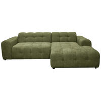 ECKSOFA  Bouclé Grün  - Schwarz/Grün, Design, Kunststoff/Textil (270/175cm) - MID.YOU