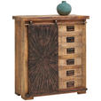 KOMMODE , 90/100/40 cm, 6 Schublade(n)  - Schwarz/Naturfarben, Trend, Holz/Metall (90/100/40cm) - Landscape