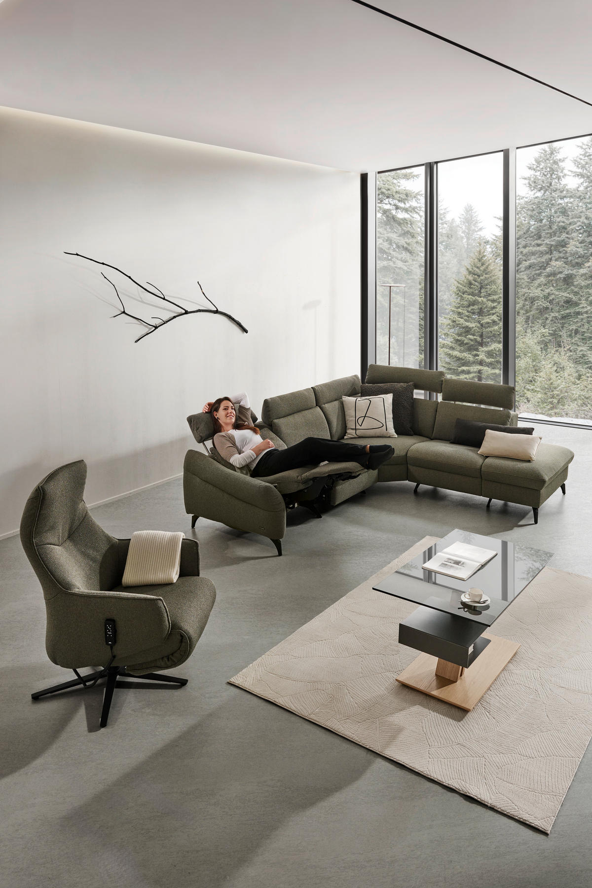 ECKSOFA Flachgewebe Taupe  - Taupe/Anthrazit, Konventionell, Textil/Metall (272/233cm) - Himolla Komfortklass
