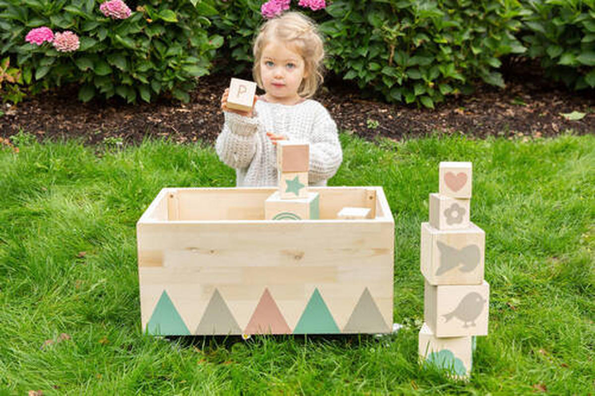 SPIELZEUGTRUHE TREASURE HUNTER  - Naturfarben, Basics, Holz (50/30/32cm) - MUDDY BUDDY