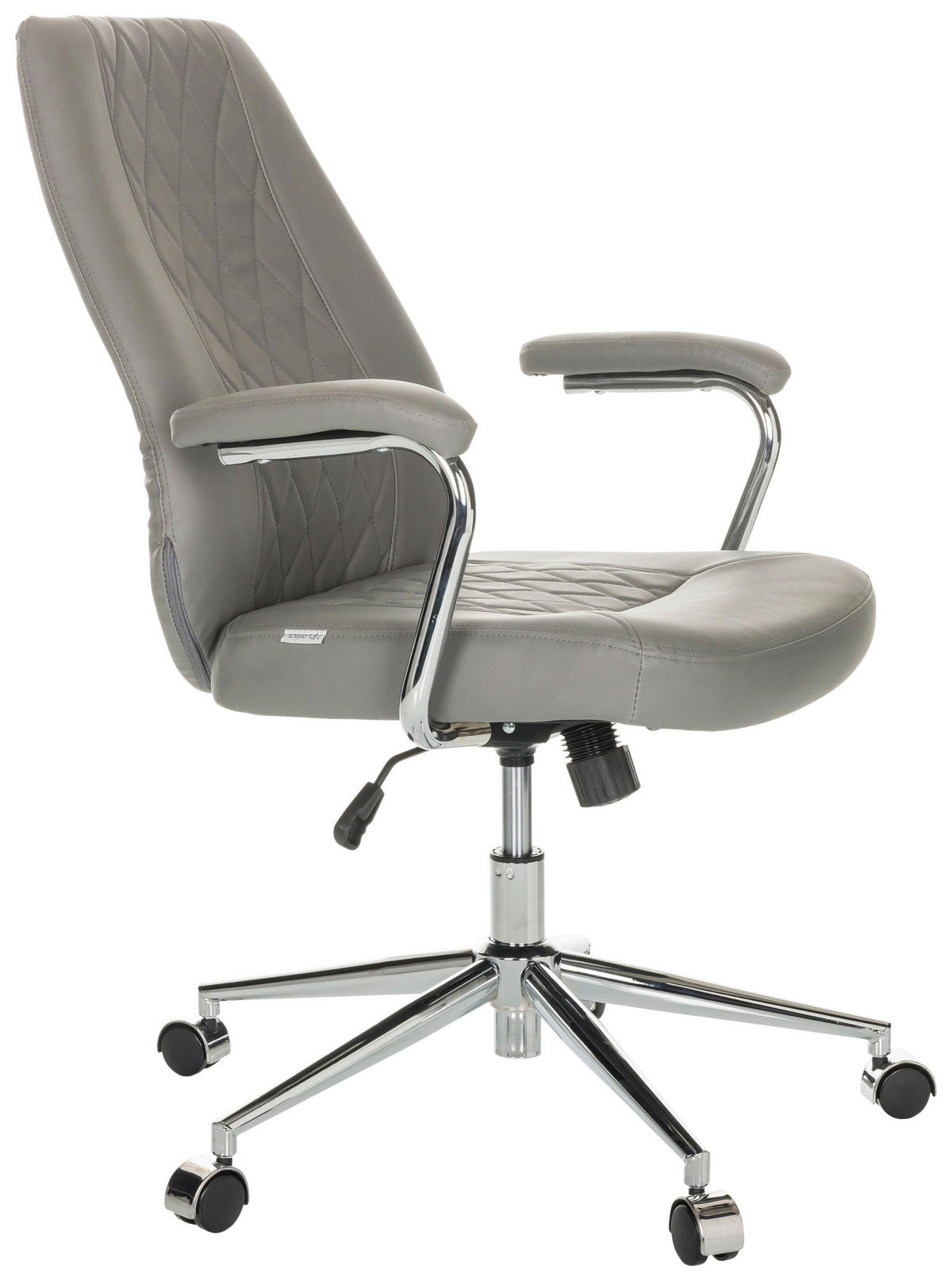DREHSTUHL Grau  - Schwarz/Grau, Basics, Leder/Kunststoff (68/96-103/68cm) - MID.YOU