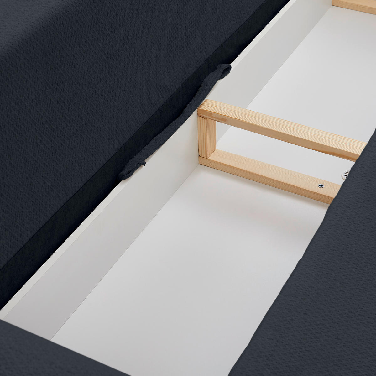 SCHLAFSOFA in Chenille Dunkelblau  - Schwarz/Dunkelblau, Konventionell, Holz/Textil (245/85/92cm) - Livetastic