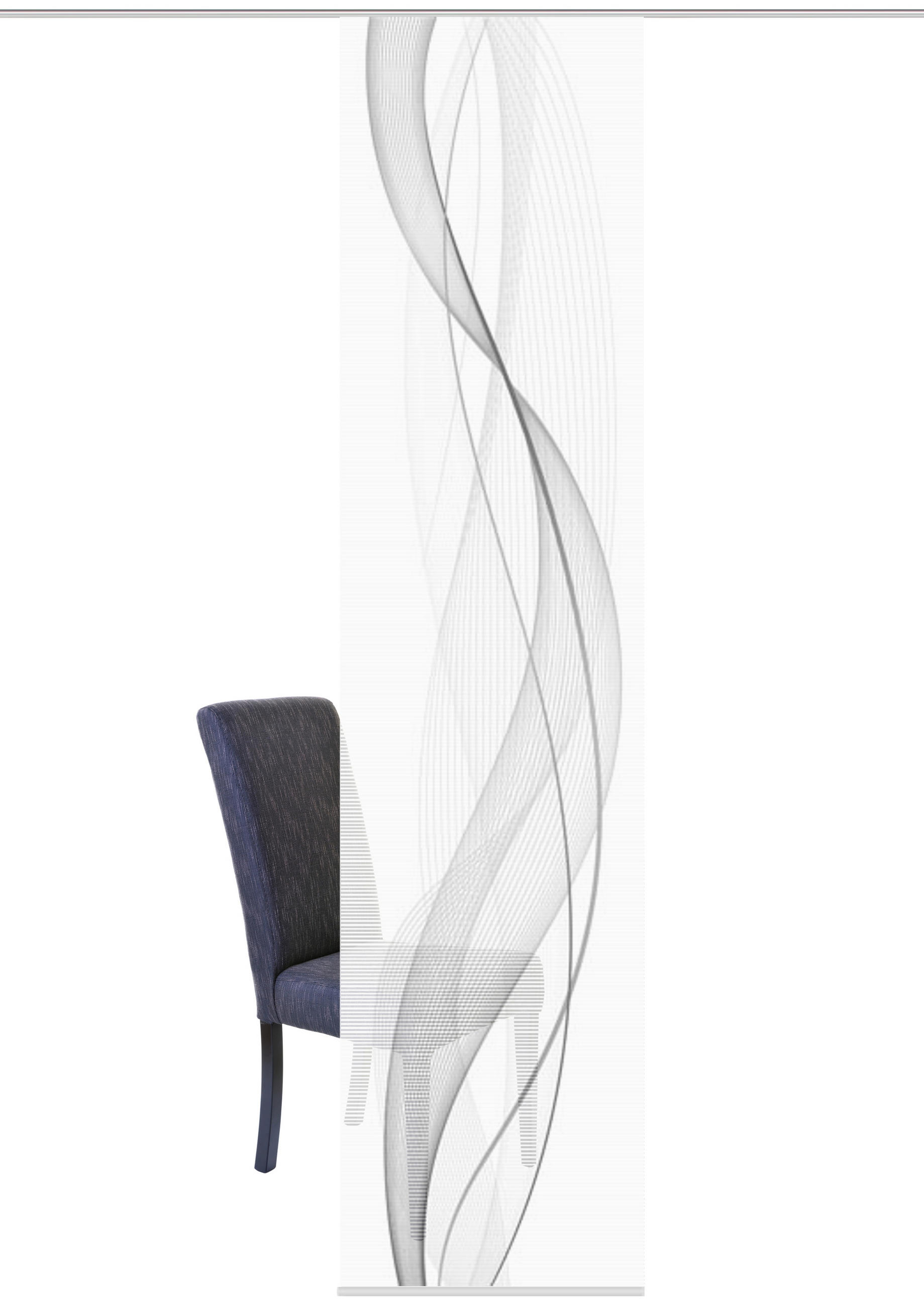 FLÄCHENVORHANG in Grau halbtransparent  - Grau, Design, Textil (60/260cm)