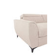 ECKSOFA Creme Velours  - Creme/Schwarz, KONVENTIONELL, Textil/Metall (255/217cm) - Carryhome